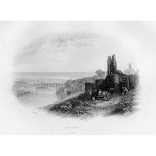 IRELAND View of Arklow Co Wicklow - Antique Print 1843