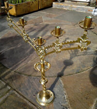c1844 Antique Church Holy Altar Brass 5 Light Candlestick Candelabra~Patent No