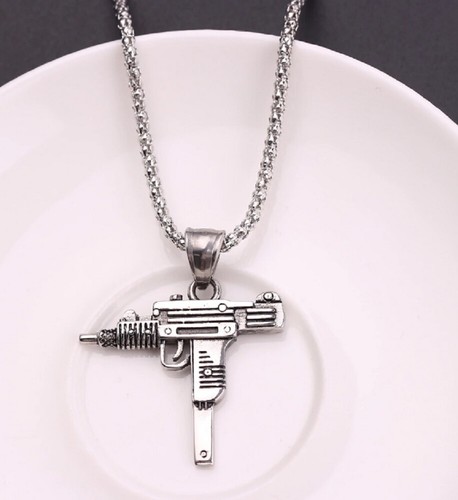 Silver uzi machine - machine, pistol
