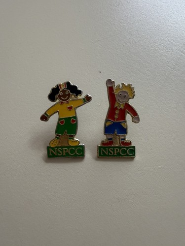 Vintage nspcc enamel pin - x,