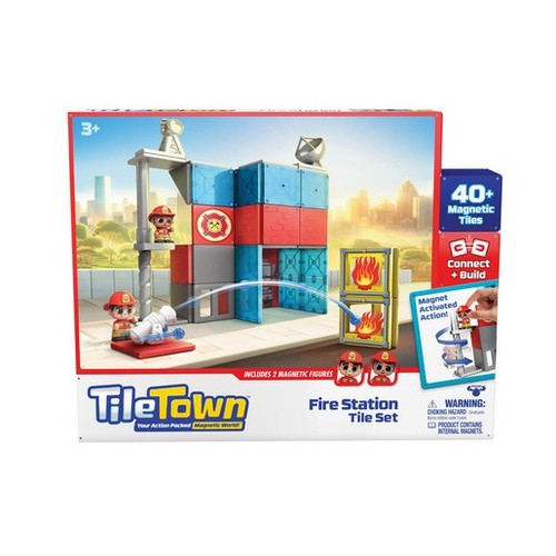 Tile town fire house - tile, magnetic