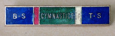 GYMNASTICS Vintage Enamel Pin Badge/Bar Brooch, Collectable, 50mm, by Fattorini 