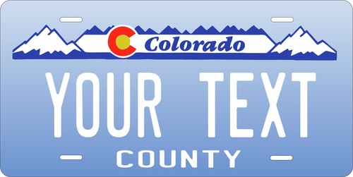Colorado blue license plate - blue,