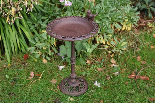 Cast iron bird - iron, feeder
