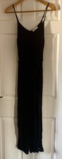 Ladies Black Loose Fit Wide Leg Cami Style Jumpsuit Size 12 Holidays