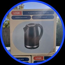 Logik Textured Black Cordless Electric Jug Kettle 3000w Rapid boil L17PKB23