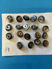 19 Small Mother Of Pearl Buttons With Metal Shafts, Vintage 