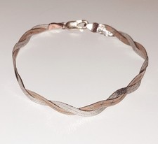 9 carat gold tri-colour bracelet yellow, white and rose gold  7.25 inches