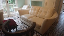 Natuzzi Leather sofa and 2