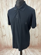 All Saints 'Fight Club' Men’s Polo T Shirt Black XL Short Sleeve