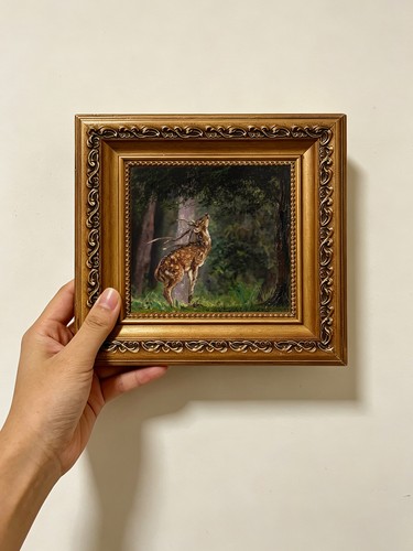 Stag reaching for leaves - reaching,