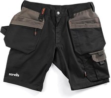 Scruffs T56204 Trade Flex Holster Shorts Black 32W Men's Cargo Shorts ‎- USED