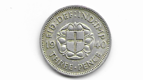 British 1940 silver threepence - british,