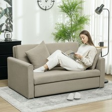 Convertible 2 Seater Sofa Bed with Hidden Storage, 2 Cushions