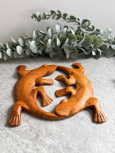Balinese wood carving gecko - balinese,