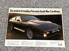 Collectable Vintage 1984 Magazine Car Advert Art Picture TVR 350i Fixed Head Ad