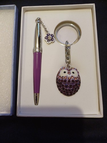 Diamante owl keyring - owl, and