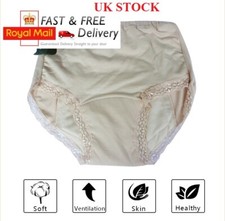 UK Women Ladies Cotton INCONTINENCE Pants WASHABLE WITH PAD Briefs Knickers
