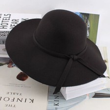 Vintage Women Wide Brim Floppy Warm look/effect Hat UK Hot Gift