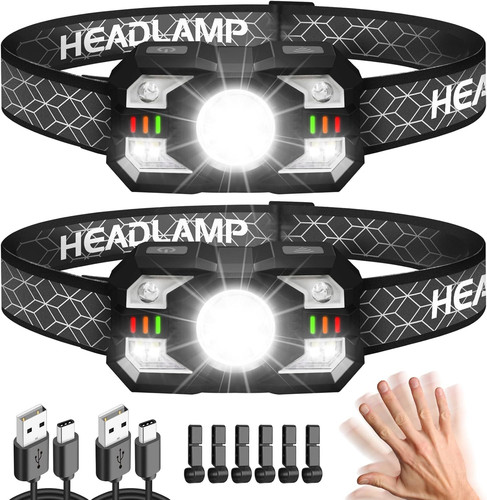 Head torch rechargeable 2 - head,
