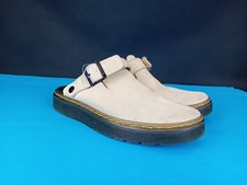 Dr Martens Carlson Suede Mule UK Size 6.5 Sand Colour AirWair Straps Buckles 