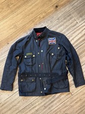 Barbour Union Jack waxed moto jacket size small *EXCELLENT*