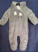 F&F GREY UNISEX PRAM SNOW SUIT