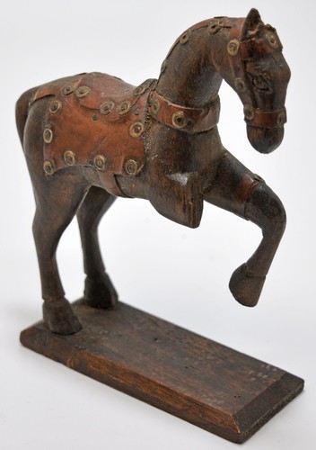 Vintage wooden horse - wooden,