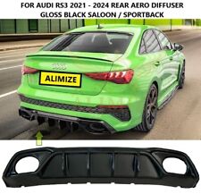For Audi RS3 8Y 2021 2024 Saloon Sportback Rear Aero Diffuser Skirt Gloss Black