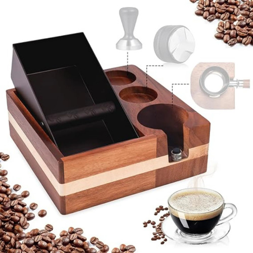 Wooden espresso knock box - wooden,