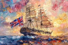 Hms Victory Sail Ship Seascape