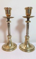 Vintage brass Candle sticks / Holders. Iron Weighted Bases. Antique 