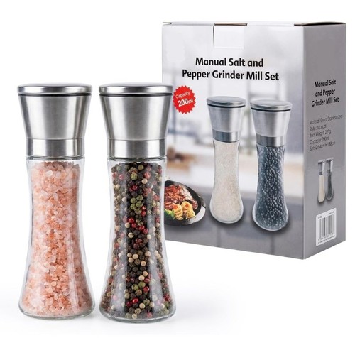 Glass salt pepper grinder - glass,