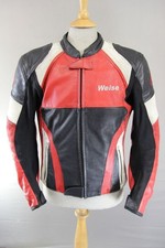 WEISE LEATHER BIKER JACKET WITH SHOULDER & ELBOW KNOX CE ARMOUR 40 INCH