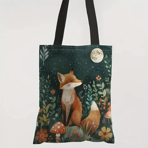 Fox canvas tote - fox, bag