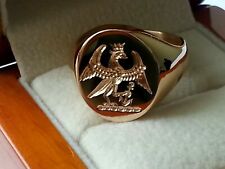 Silver or Gold Signet Ring With Hand Engraved Monogram, Crest or Coat of Arms