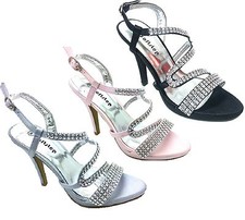 WOMEN'S WEDDING EVENING LADIES PROM HIGH HEEL PLATFORM BRIDAL SANDALS UK SIZE S6