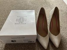 White-Reptile Print High Heel Shoes UK Size 8