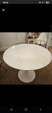 Round Industrial Dining Table Modern Style Kitchen Room Furniture Steel Legs