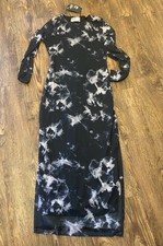 Rita Ora X Primark Blue Acid Wash Mesh Long Sleeve Dress Size 10/12 New