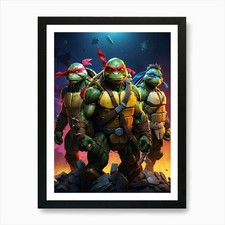 Teenage Mutant Ninja Turtles 2 Art  Framed Wall Art Poster Canvas Print Picture