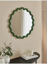 Green Wiggle Wavy Mirror Glass