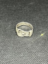 White metal belt ring