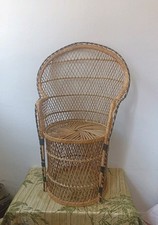 Vintage wicker bamboo - , peacock
