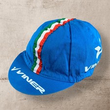 Planet X Viner Vintage Cycling Racing Peaked Cap Road Bike Hat Italy Made Blue