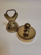 Pair Of Old Antique Brass Weights