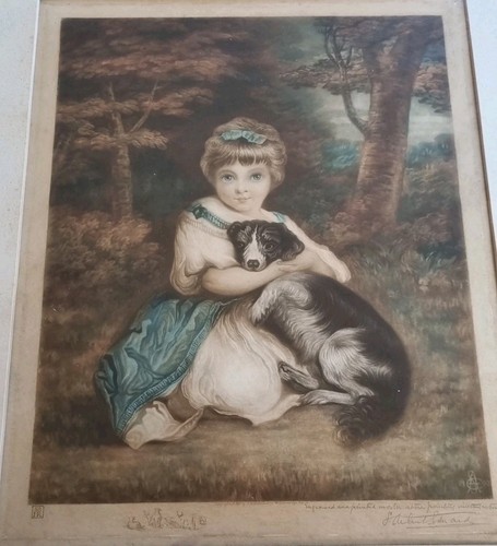 Antique signed mezzotint - mezzotint, aft