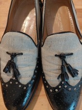 Russell and Bromley Men's Tassel Loafers Brown Grey, Size UK 8.5, EU 42.5