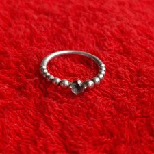 Authentic Pandora S925 ALE Beaded Solitaire Ring – Size 54 Sterling Silver