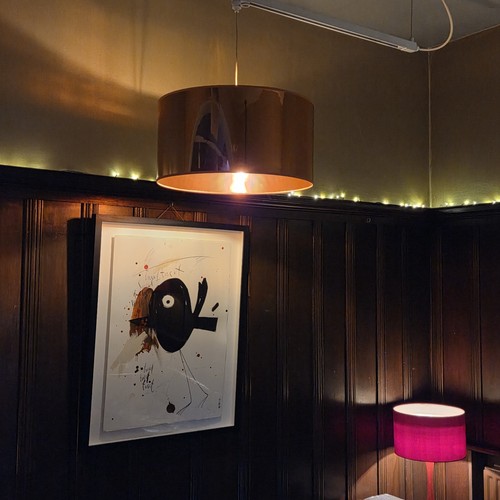 Large copper drum light - drum,